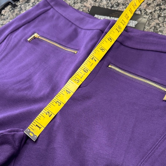 IMAN Purple Skinny Pants with Gold Accents NWT 12 - Picture 9 of 10